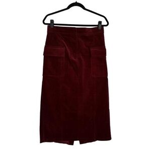MELLODAY Corduroy Midi - Maxi Skirt Rust - Burgundy - Brown Pockets Nordstrom